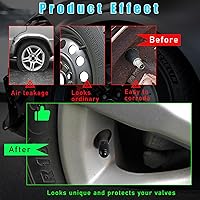 Vista 5 de Augeny 8 tapas para vástago de válvula de neumático de automóvil, cubiertas de vástago de válvula de neumático de aluminio estilo bala con sello