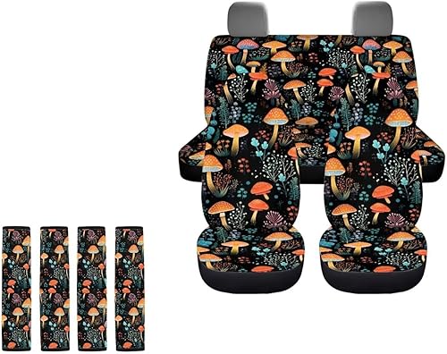 Miniatura 6 de STUOARTE Juego completo de fundas de asiento de coche para perro pastor alemán 3D con funda para volante, almohadillas para cinturón de seguridad,