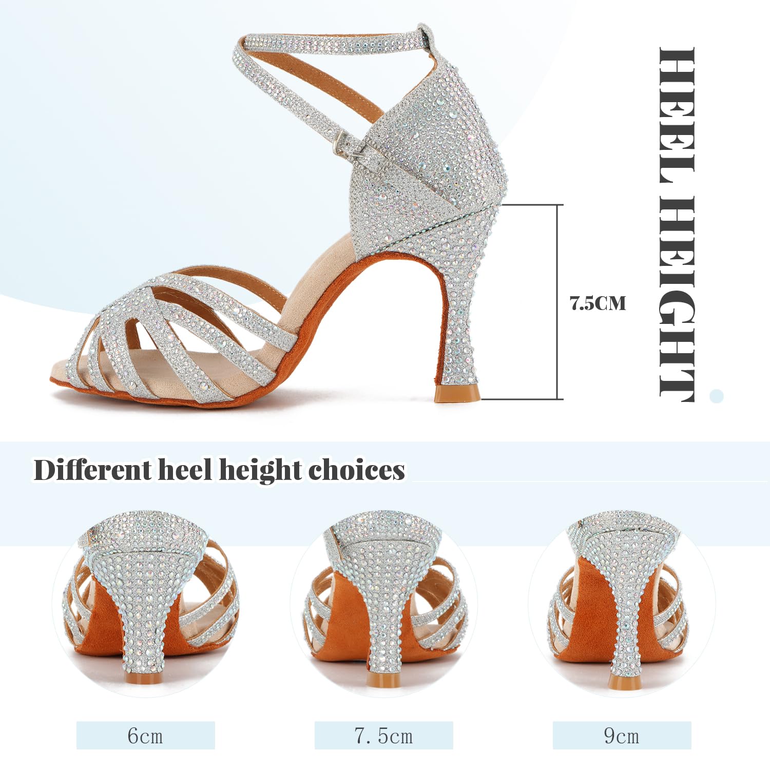Chaussures de Danse pour Femmes Chaussures de Danse Latine à Bout Ouvert pour Salle de Bal pour débutants Sociaux fête Spectacle de Mariage