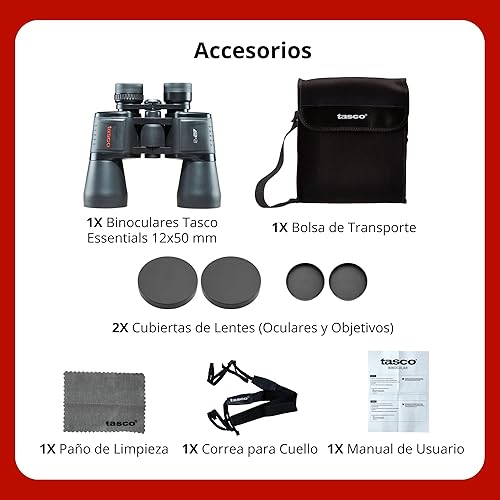 Miniatura 5 de Tasco Binoculares Porro Essentials con estuche de transporte y correa para el cuello