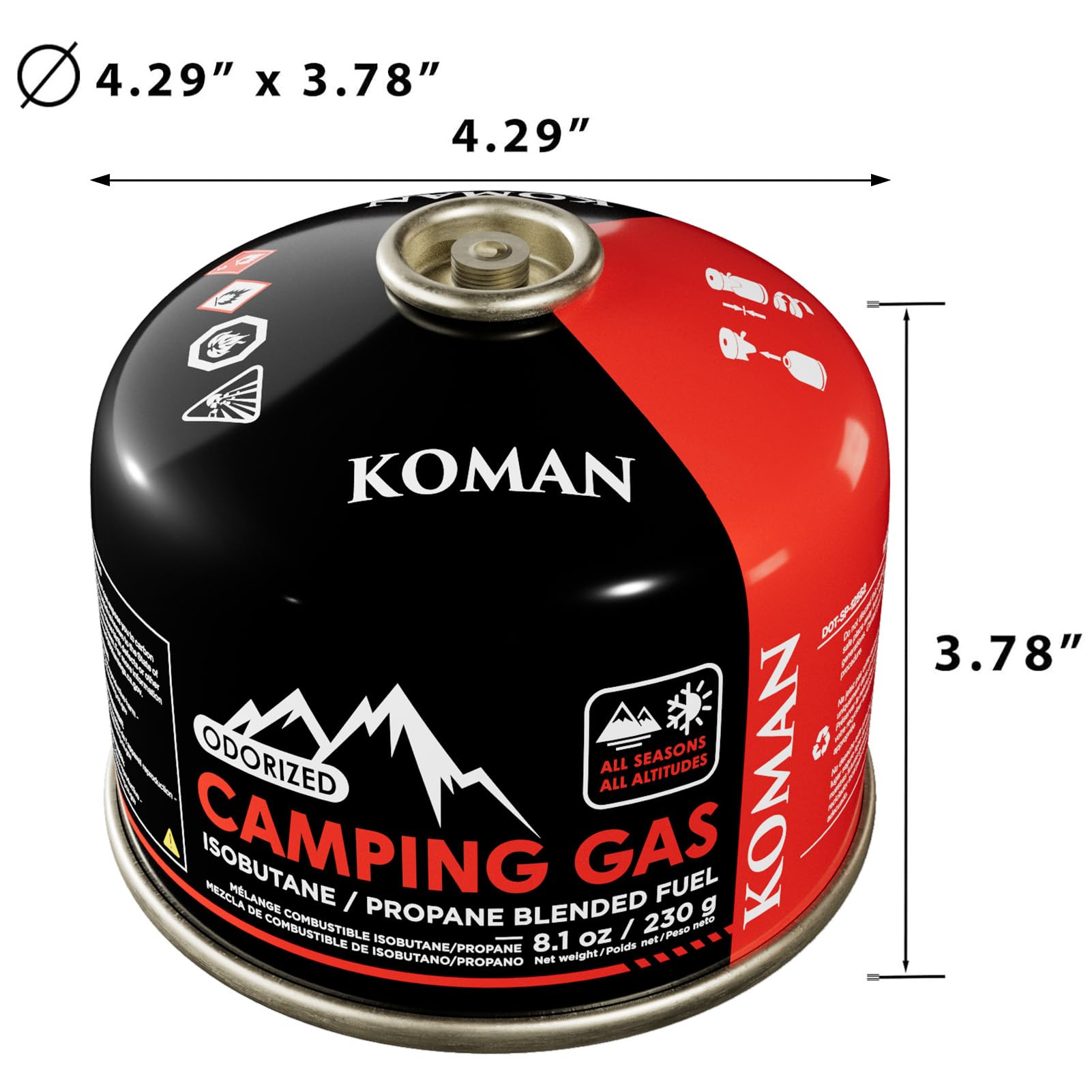 Snapklik.com : KOMAN Isobutane Fuel Canister 230 Gram Camping Stove ...