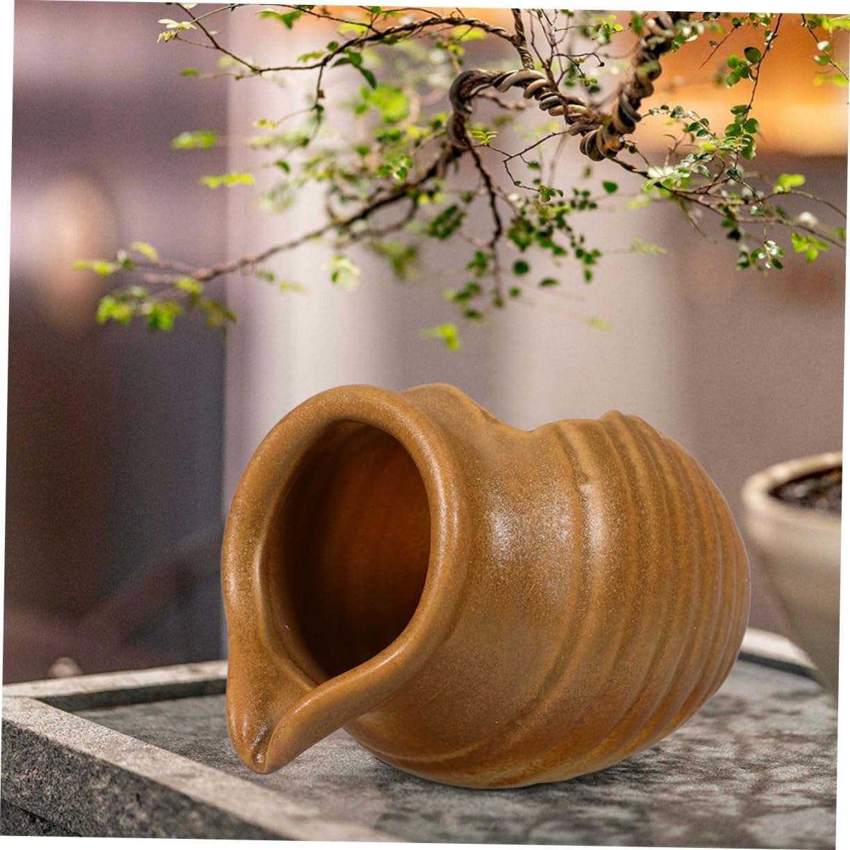 Unomor Ceramic Jar Fountain Outdoor Decorative Water Feature Fish Tank Ornament