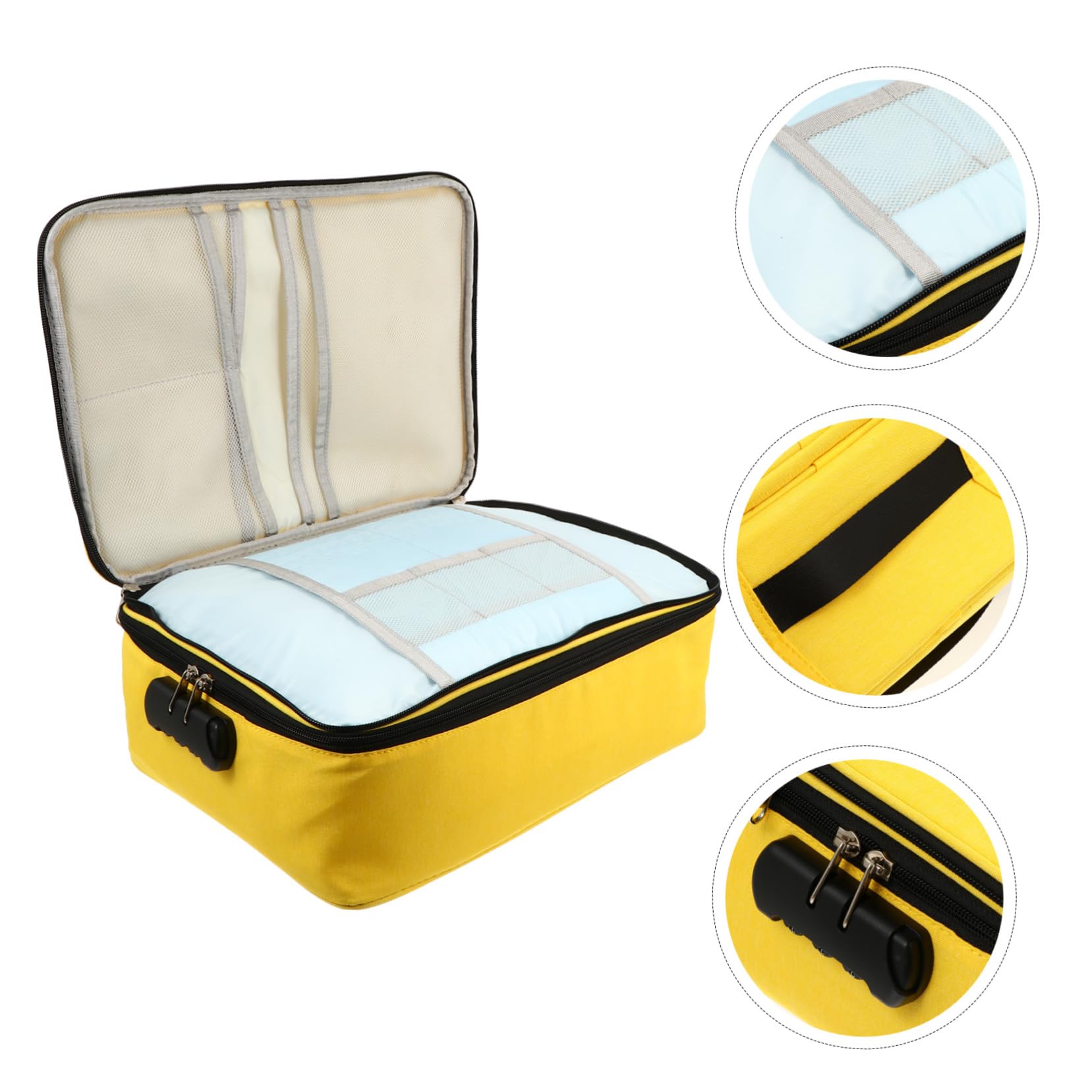 1pezzi Capacità Borsa Porta Documenti Multifunzionale Con Serratura Pouch Per Viaggi e Ufficio Organizzatore Per Carte e Accessori