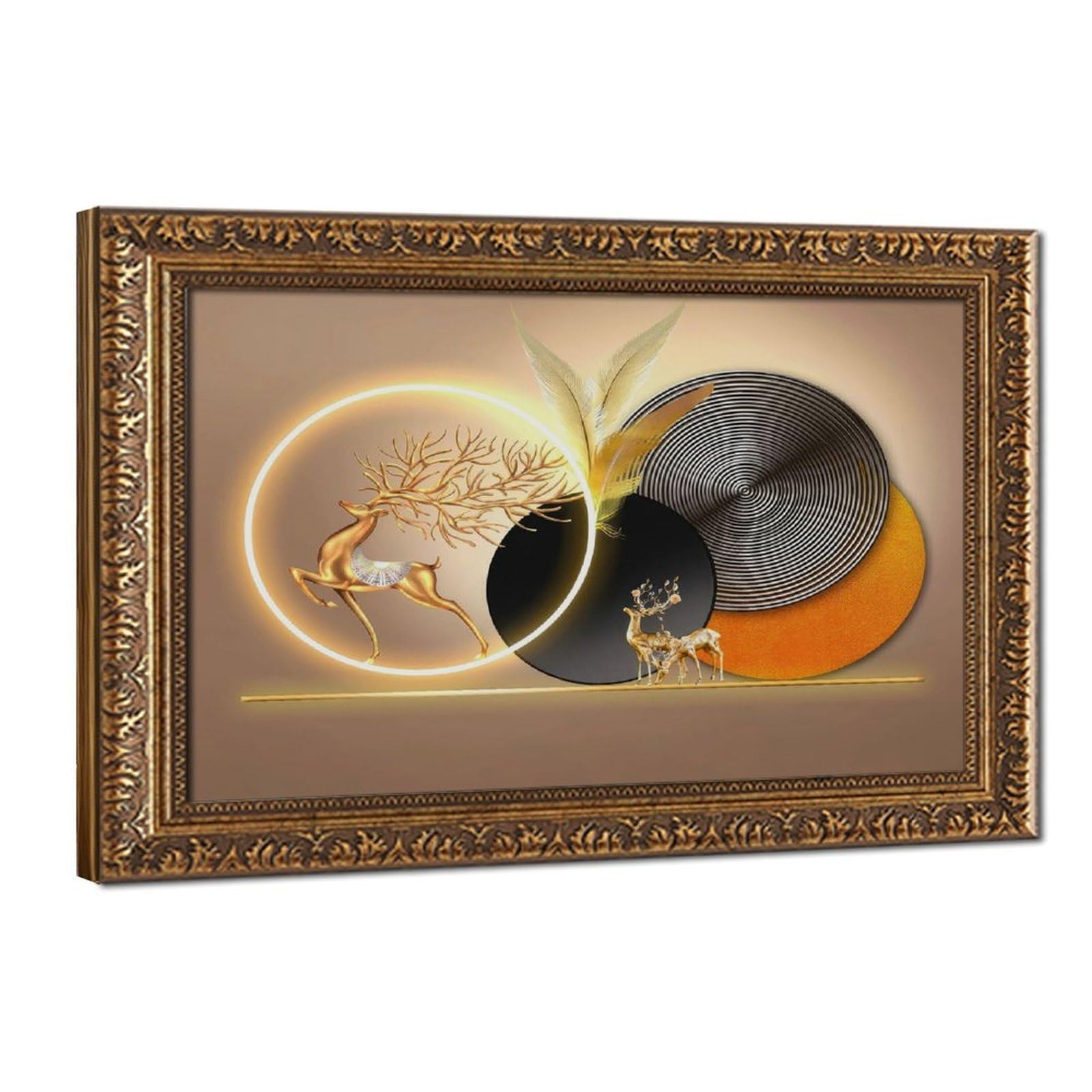 Bareronor Golden Poster Canvas Poster Bedroom Decor Landscape Office Room Decor Gift 24" L X 36" W