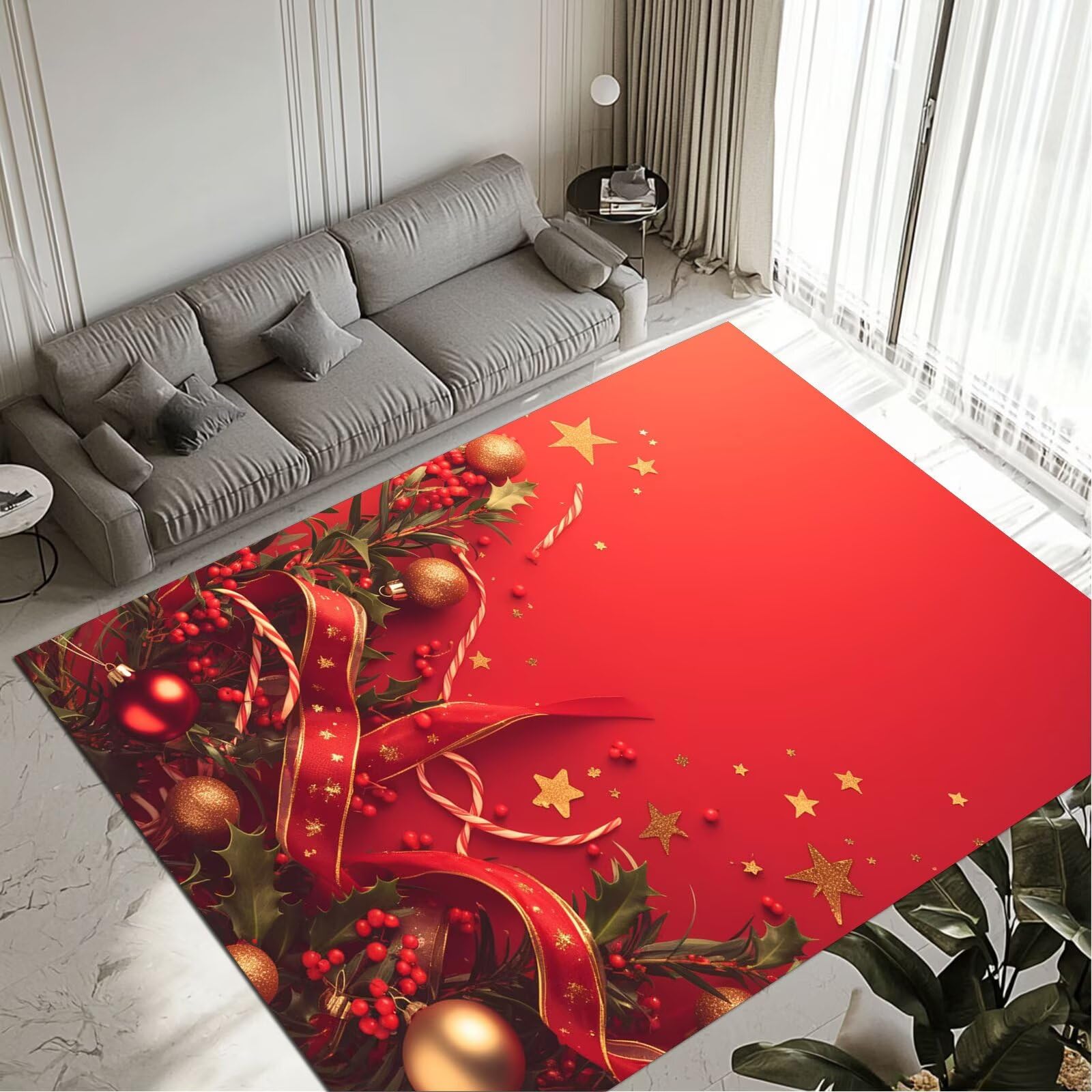 Petit tapis rouge de cuisine et couloir pour une décoration intérieure