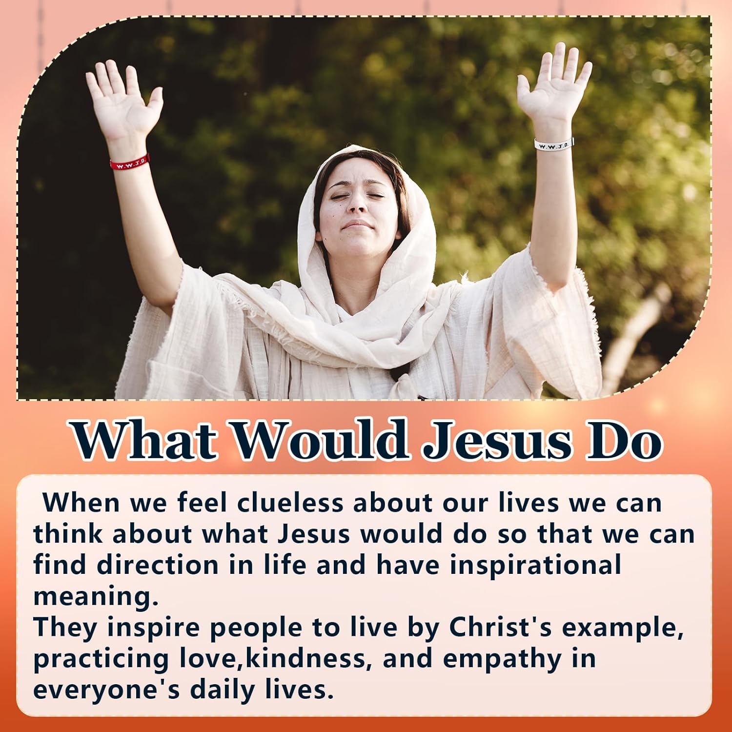 120 Pcs Webbing Bracelets What Would Jesus Do Bracelets Christian Gifts WWJD Braceletss Jesus You Christian Bracelet-s Bulk Adjustable Wristbands Colorful for Church Women Men Fundraisers - Image 4