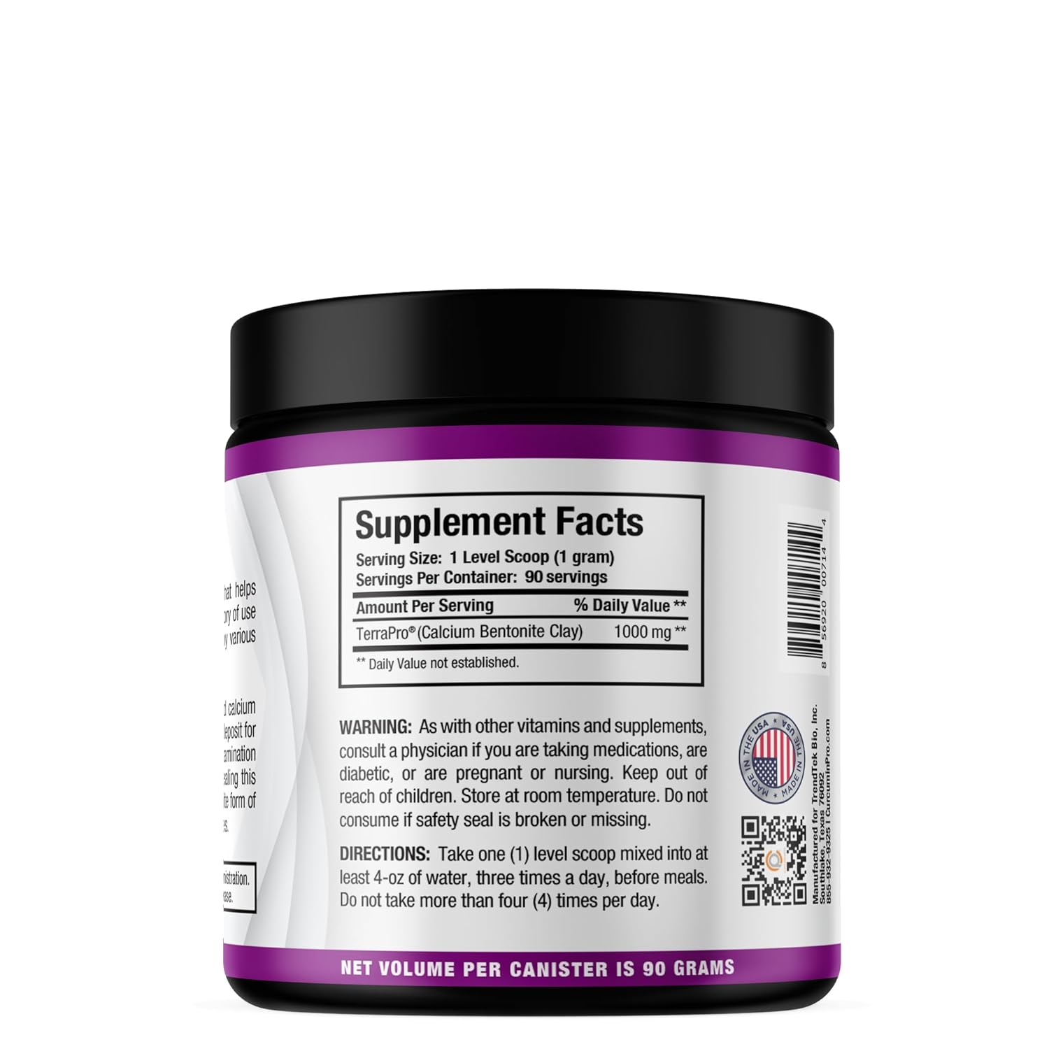 CurcuminPro TerraPro Bentonite Clay Detox Supplement | 90g | Volcanic Calcium Clay for Natural Detox & Lymphatic Drainage | Gut Cleanse & Wellness Support | Bulk Supplement