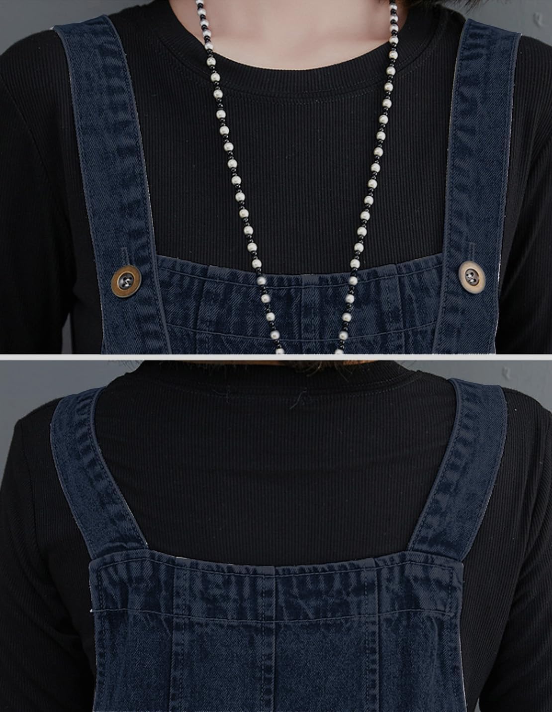 Women's Loose Baggy Denim Overalls Casual Vintage Adjustable Straps Stretch Bib Jumpsuit Rompers Harem Pants - Image 6