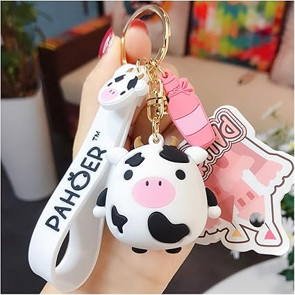Amazon Co Jp キーチェーン かわいい車のバッグキーホルダーキーリングの女性の柔らかいシリコーンのキーチェーンアクセサリージュエリーカップルギフト Color Cows ファッション