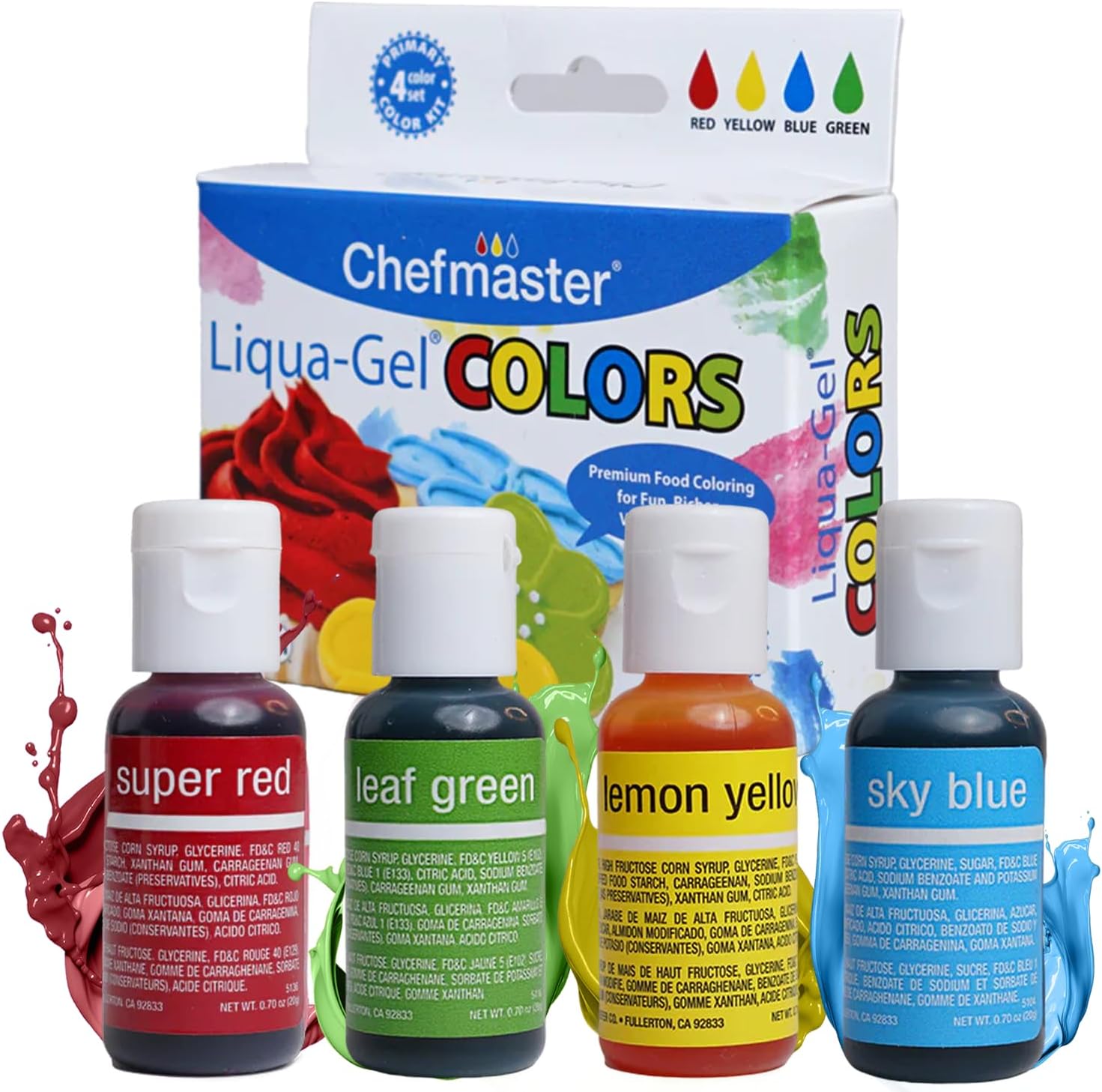 Amazon.com : 12 Color Food Coloring Liqua-Gel Decorating Kit – U.S. Art ...