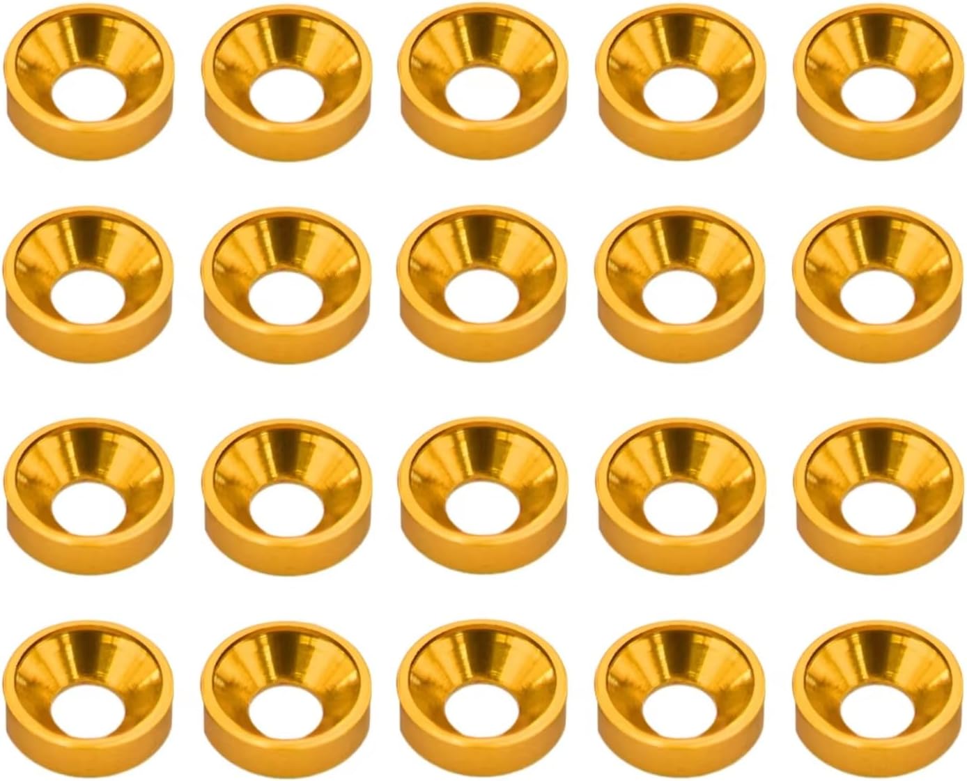 For SCX10 For TRX4 10/20Pcs Flat Washer M3 Colourful Anodized Aluminum Countersunk Washer RC Crawler Chassis Shafty MOA Comp Builds RC Car Toys Parts(Brass,20pcs)