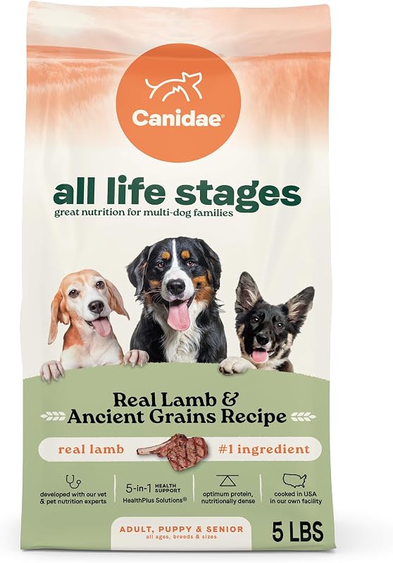 Ração seca para cães CANIDAE All Life Stages com cordeiro e grãos ancestrais, 2,27 kg