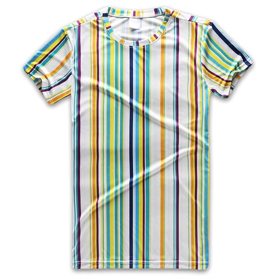 Vertical Stripes Tee Crew Neck 