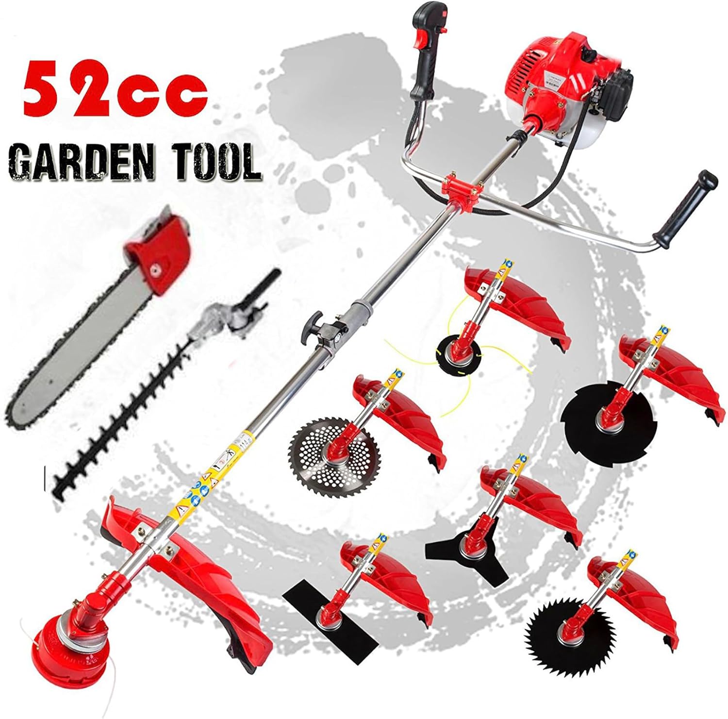 52cc Gasoline Brush Cutter 9 in 1 Weed Wacker 2 Strokes Hedge Trimmer String desbrozadora de gasolina podadora de cesped