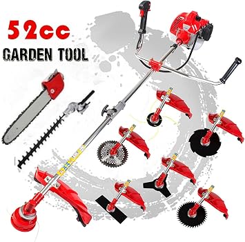 52cc قاطعة فرشاة بنزين 9 في 1 Weed Wacker 2 Strokes Hedge Trimmer String desbrozadora de gasolina podadora de cesped