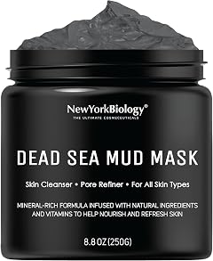 New York Biology Dead Sea Mud Mask for Face and Body | Spa Quality Pore Refiner for Oily Skin | Natural Skincare for Women & Men | Tighten Skin for A Healthier Complexion | 8.8 oz