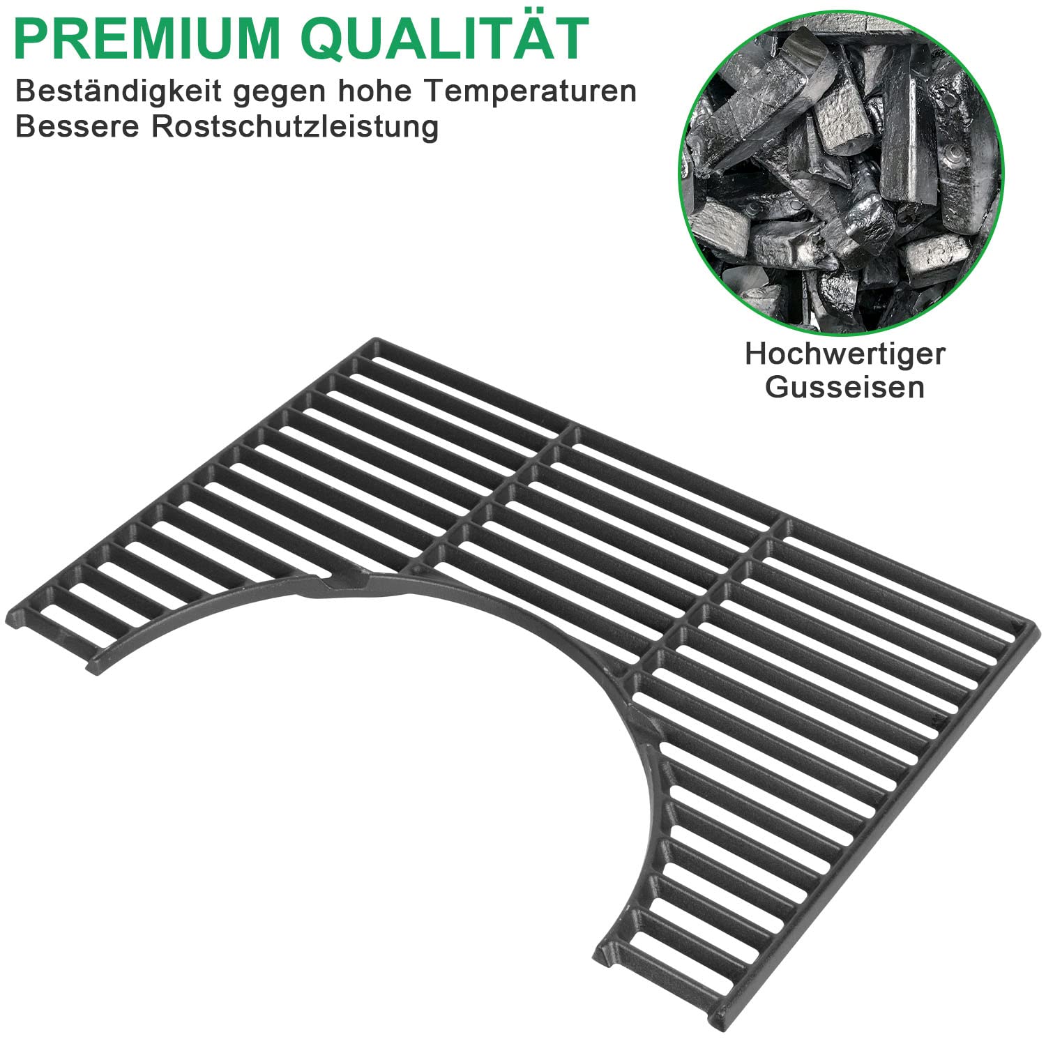 WELL GRILL Żeliwny ruszt do grillowania 44,5 cm, z wyjmowaną okrągłą wkładką do grilla gazowego Weber Spirit I & II 200 Series 200, Spirit E-210 E-220 S-210 S-220, do grilla gazowego Weber Gourmet BBQ