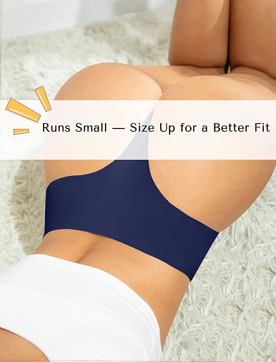 VOENXE Seamless Women Underwear Thongs,High Waisted No Vpl Ladies Knickers