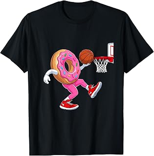 Donut Dunking Basketball Funny Food Sports design T-Shirt