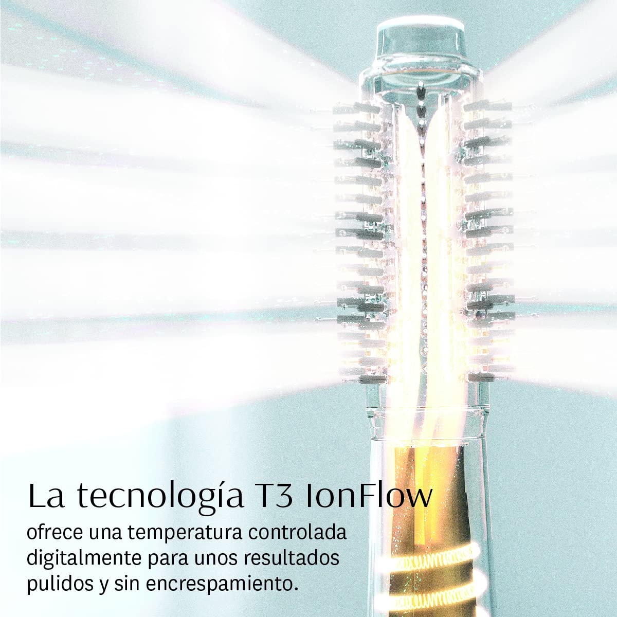 T3 AireBrush Duo con dos accesorios Cepillo de aire caliente con accesorios intercambiables, incluye 15 combinaciones de velocidad y calor, con interruptor para aumentar el volume