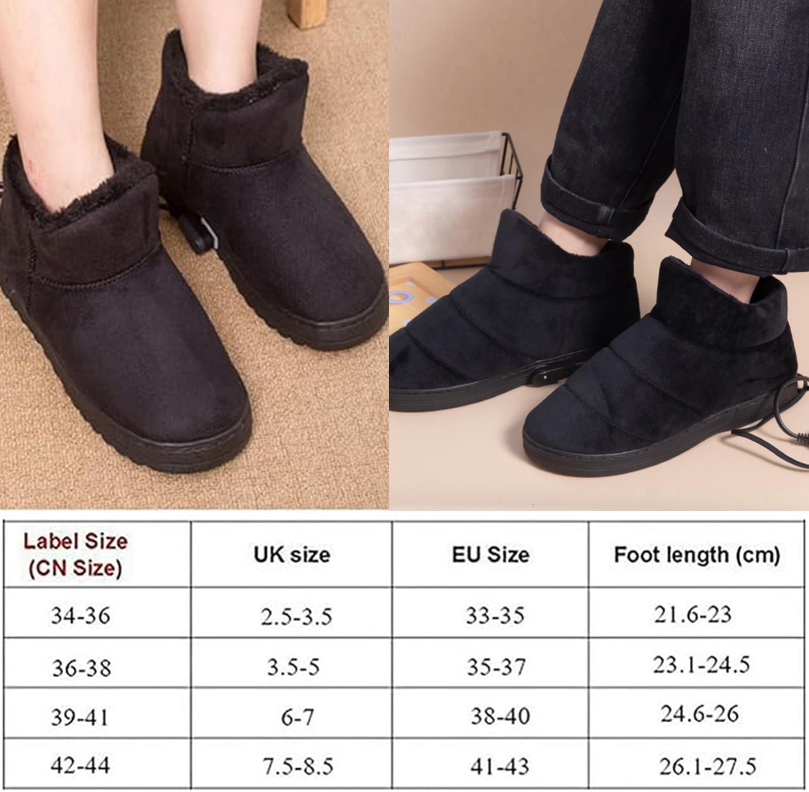 A,42/44, Scarpe Riscaldate Morbido Scaldapiedi Elettrico Pantofole Riscaldanti Uomini Donna Scaldapiedi per Casa E Ufficio per Inverno Protezione Freddotenere Caldo Casa
