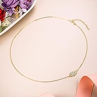 Vista 2 de EVER FAITH Gargantilla de plata de ley 925 con cadena ajustable para mujer