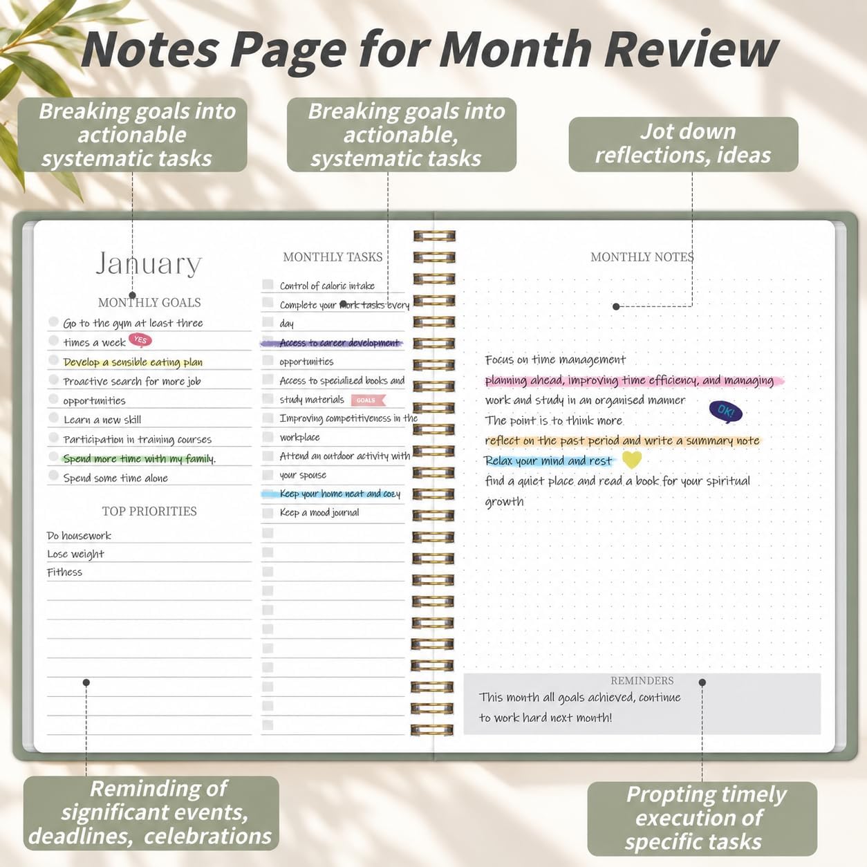 2026-2027 Monthly Planner - 2 Year Monthly Planner 2026-2027, Hard Cardboard Cover, Jan 2026 - Dec 2027, 7.5" x 10", 2 Year Calendar with 24 Month, Twin-wire Binding, Note Pages image 4