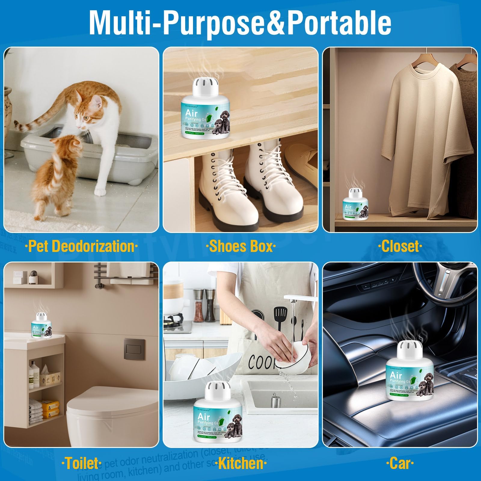 Eco-Friendly Odor Absorber Box for Pets,Pet Odor Eliminator Gel, | 5.3 oz,90-Day Long Lasting | Plant-Based, Safe Around Cats & Dogs | Continuous Air Freshener for Home - image 4