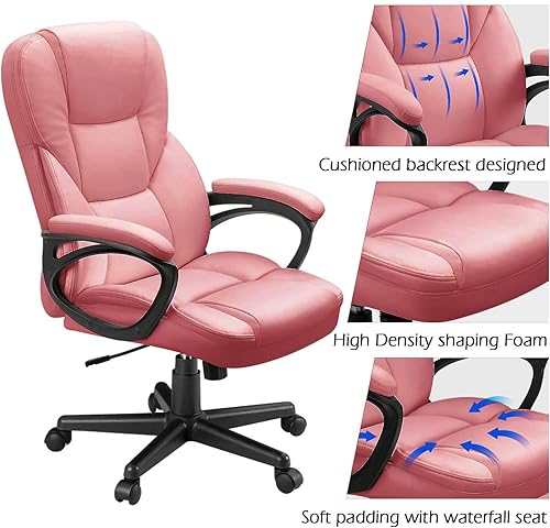 Miniatura 5 de Furmax Silla ejecutiva de oficina con respaldo alto, ajustable, silla de escritorio para el hogar, silla giratoria de piel sintética para