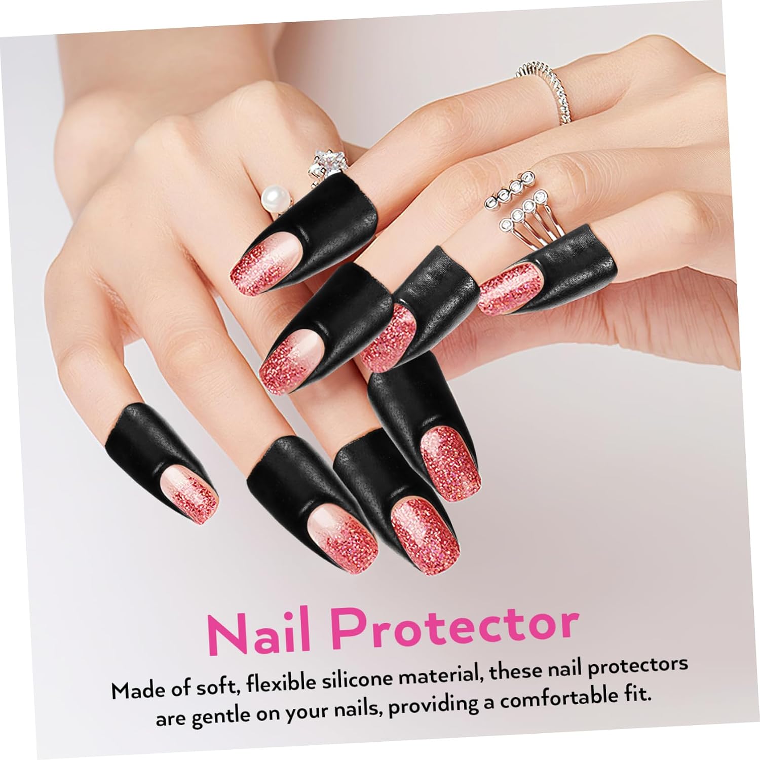 100 Sheets Black Nail Polish Protector Stickers for Nail Care Cuticle Protection for Gel Polish Essential