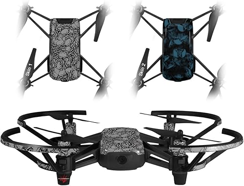 Skin Decal Wrap 2 Pack for DJI Ryze Tello Drone Scattered Skulls Gray DRONE NOT INCLUDED disponible en Yaxa Peru