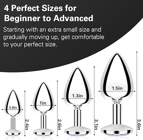 Miniatura 5 de Juego de enchufe anal para principiantes, 4 piezas de tapones para los glúteos, juguete sexual, kit de entrenamiento anal, punto G, sexo anal,