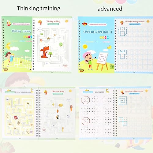 Miniatura 2 de Libro de control y rastreo de bolígrafos para niños pequeños, reutilizable, ranurado, libro de trabajo para aprender a escribir líneas - Edades 3-6