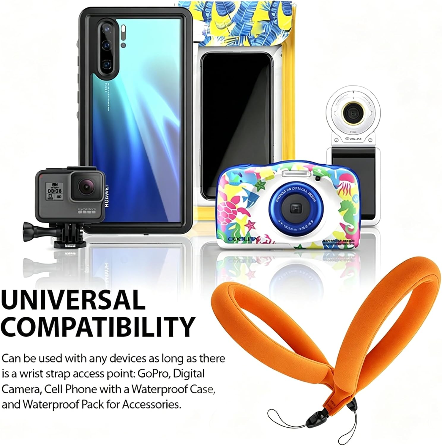 Floating Wrist Strap Waterproof Camera Float Strap Universal Wristband for All Devices Underwater GoPro Key Phone Case