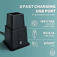 Vista 6 de Home Intuition Elevadores de cama ajustables resistentes de 3, 5 u 8 pulgadas, paquete de 4 (negro con USB)