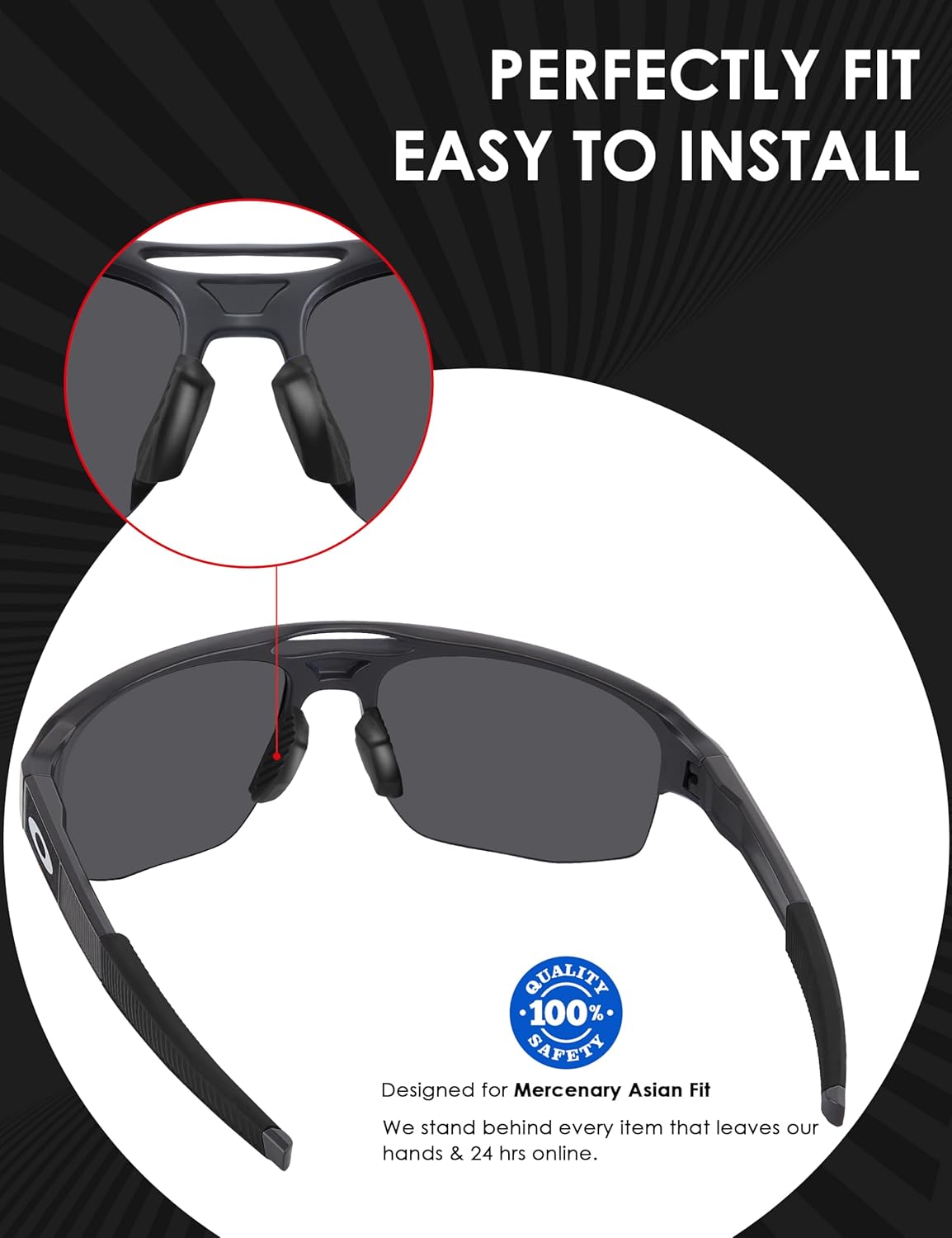 BLAZERBUCK Replacement Sock Kits Earsocks & Nose Piece for Oakley Mercenary Asian Fit OO9424F Sunglasses