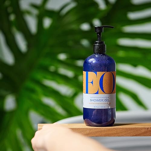 Miniatura 3 de EO Gel de ducha para el cuerpo, 16 onzas (paquete de 2), flor de naranja y vainilla, limpiador acondicionador de piel orgánico a base de plantas con