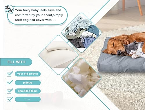 Miniatura 9 de Explore Land Funda de repuesto impermeable para cama de perro, lavable a máquina, esponjosa, 36 pulgadas de largo x 27 pulgadas de ancho x 4