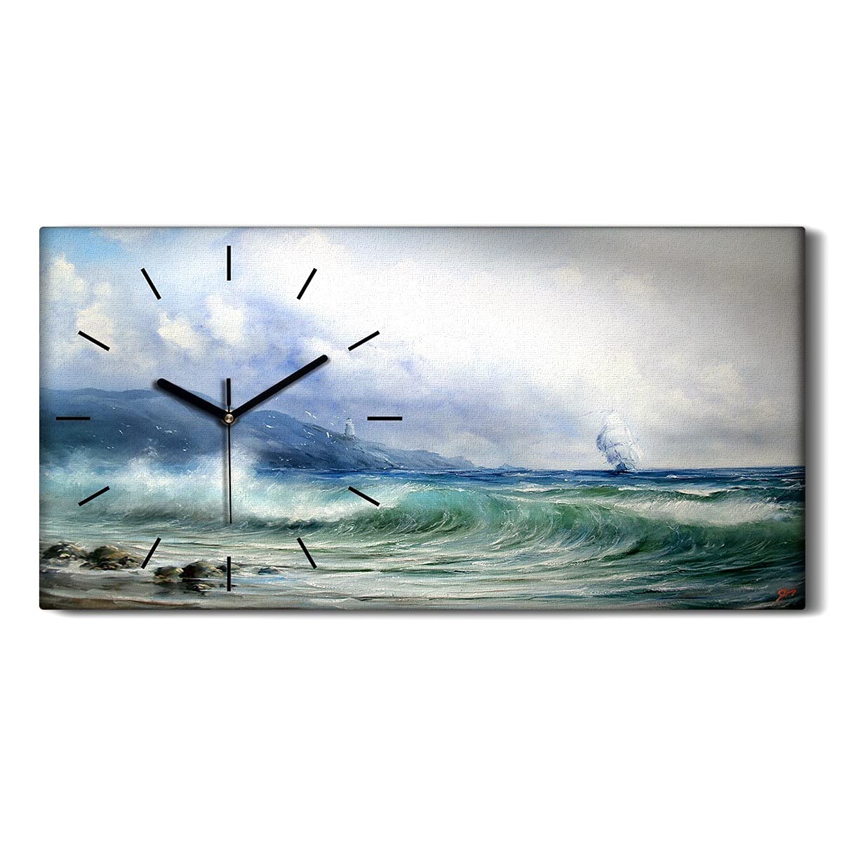 Horloge sur toile silencieuse phare du navire pour une ambiance apaisante de chambre