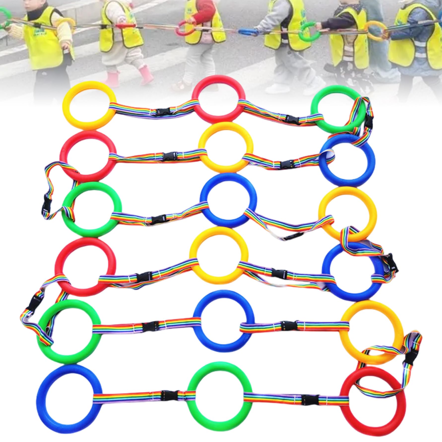 18 piezas de cuerda para caminar para preescolar, correa antipérdida para niños con asas de plástico para jardín de infantes, guardería, actividades al aire libre.
