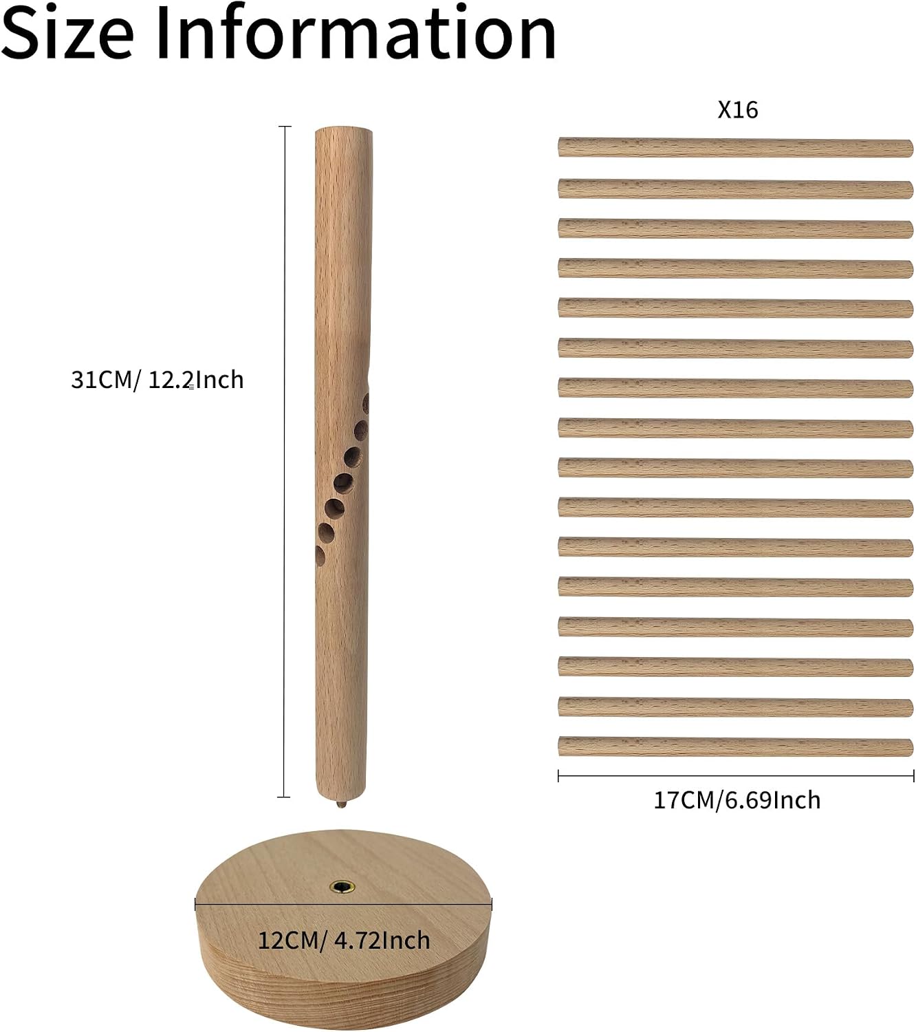 Pasta Drying Rack Large Wood Spaghetti Dryer Stand-Nature 16 Arms