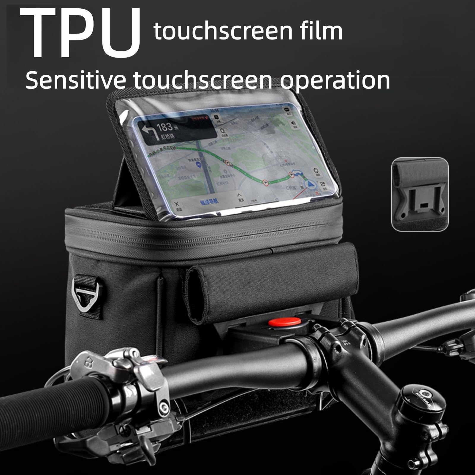 Lenkertasche Fahrrad,Fahrradtasche Lenker,Wasserdicht,Mit Lenkeradapter,Lenkertasche Mit TPU Sensitivem Touchscreen,für Montainbikes, Ebikes, Rennrad