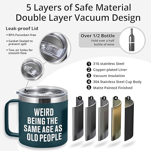 Miniatura 3 de Regalos de cumpleaños para hombres y mujeres, taza de café de 14 onzas, ideas de regalo únicas y divertidas para papá, padre, marido, abuelo, él,