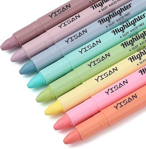 YISAN Resaltador de la Biblia, marcador seco, rotuladores sin sangrado, 8 colores sorbete, 70641