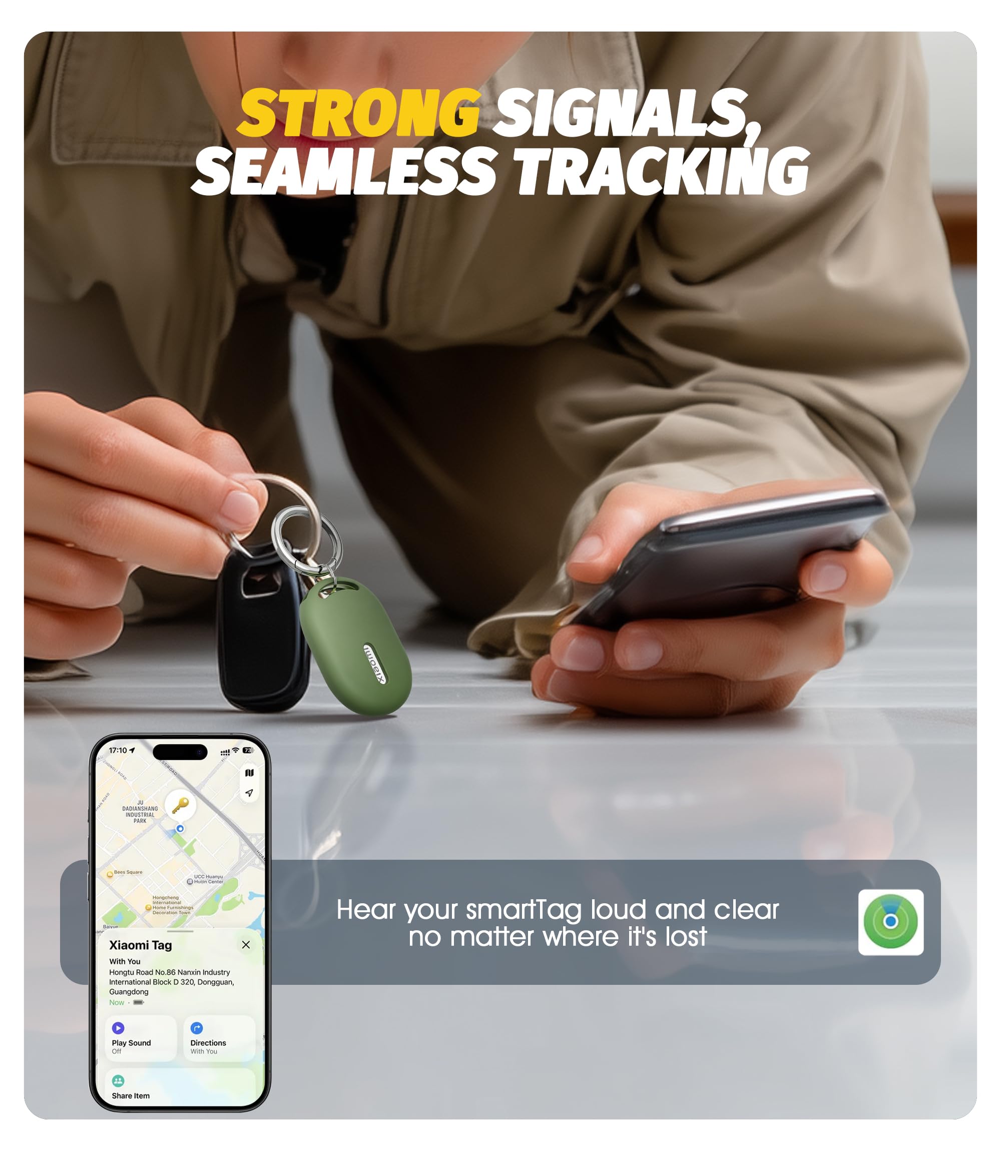 NEWZEROL Zestaw 4 ochronnych etui z miękkiego silikonu i odpornego na zarysowania, kompatybilne z Xiaomi Smart Tag, z kluczykiem, ochrona przed zarysowaniami i uderzeniami, dla Xiaomi Tag - Czarny