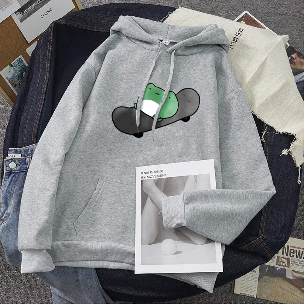 Jfyzltwinter Skateboard Frog Oversized Sweatshirt Mens And Womens