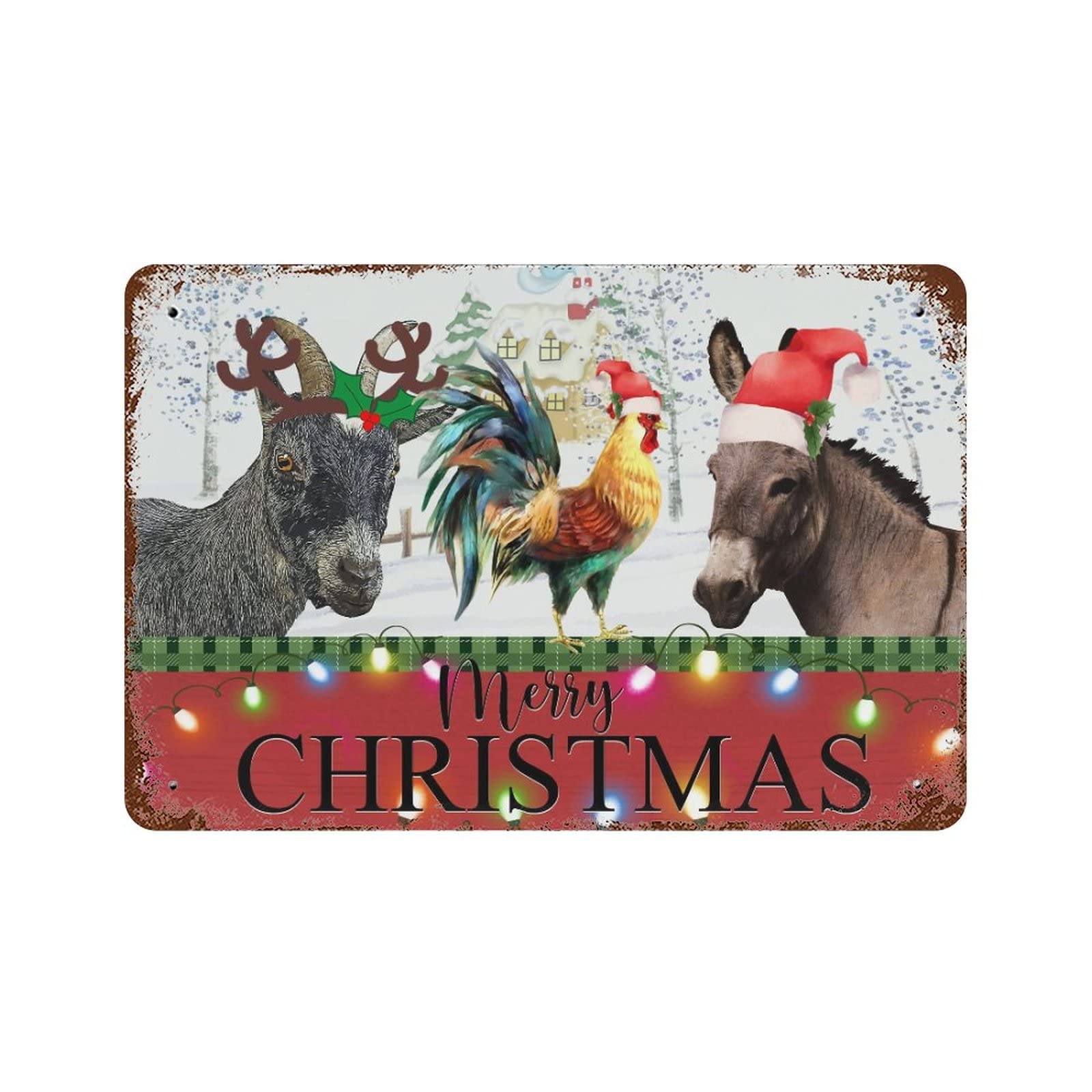Panneau Noel animaux de la ferme idee cadeau deco originale
