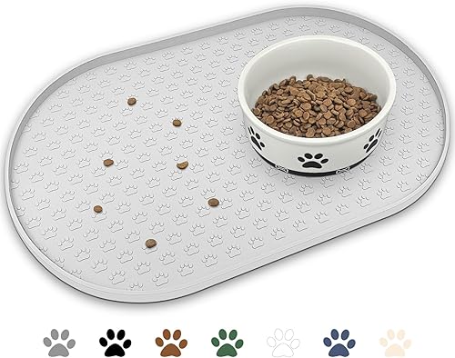 Miniatura 99 de KPWACD Tapete de alimentación de mascotas para perros y gatos, mantel individual de silicona para perros, antideslizante, impermeable, evita