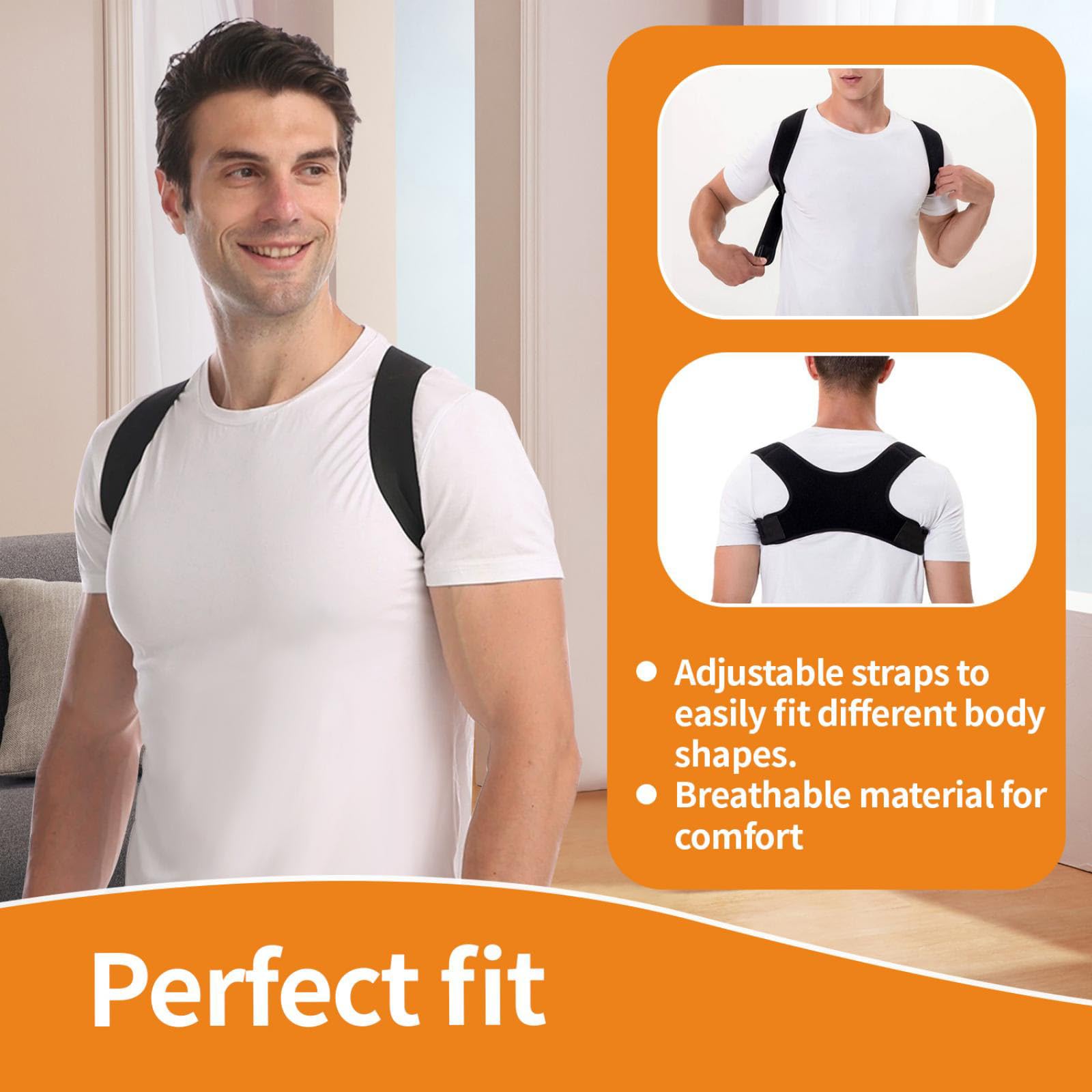 Korektor postawy z magnesami, postawa pleców dla mężczyzn i kobiet, wygodny i oddychający korektor postawy ramiona, do zapobiegania bólowi korekcji postawy (L-XL)