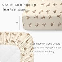 Vista 5 de Premium Soft Cotton 2 Pack 52x28 Inches Muslin Crib Sheets Fitted Crib Mattress Sheet for Baby Girls & Boys, Soft Boho Neutral Toddler Bed Sheets F